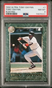 1992 ULTRA TONY GWYNN COMMEMORATIVE SERIES #7 BUNTING BASEBALL CARD PSA 8 NM-MT - Picture 1 of 4