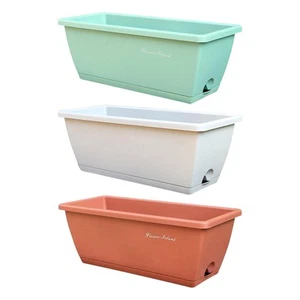 Window Box Planter Breathable Rectangular Flower Pot for Yard Garden Balcony - Picture 1 of 22
