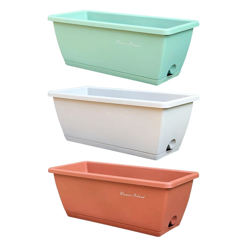 Window Box Planter Breathable Rectangular Flower Pot for Yard Garden Balcony - Image 1 of 1
