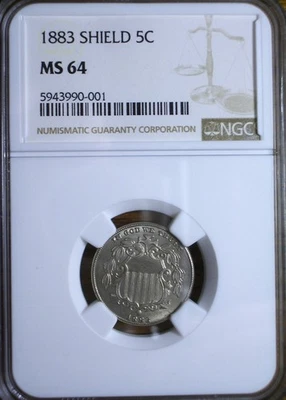 NICE 1883 MS64 SHIELD NICKEL - NGC - Image 1 of 2