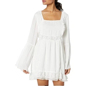 SHOW ME YOUR MUMU Sizilien weißes Mini Babydoll Kleid hauchdünn Hochzeit LWD Gr. L Neu mit Etikett - Bild 1 von 14