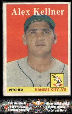 1958 Topps #3 Alex Kellner Kansas City Athletics - Image 1 of 2