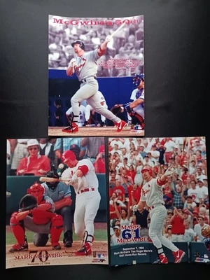 MLB 1998 ARCHIVOS DE FOTOS FOTOS A COLOR MARCA MCGWIRE HR # 50 61 y 70 lote de 3 fotos  Foto 1 de 4
