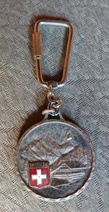 Vintage Schweiz Souvenir Schlüsselanhänger Metall silberfarben - Bild 1 von 8