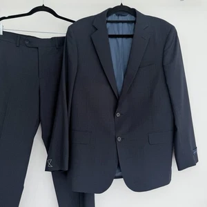 Brooks Brothers Tuta Uomo 40S Navy Check 1818 Reggente Lanificio Lana Made in Italy - Foto 1 di 19