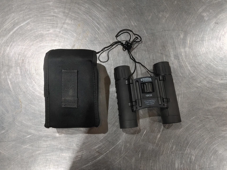 Excellent Condition Tasco Sierra 10X25 Black Binoculars Fully Coated Optics - Image 1 of 4