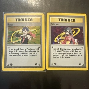 2000 POKEMON GYM CHALLENGE 19/20 SABRINA & KOGA HOLO-1ST EDITION FLAWLESS Pristi - Picture 1 of 14