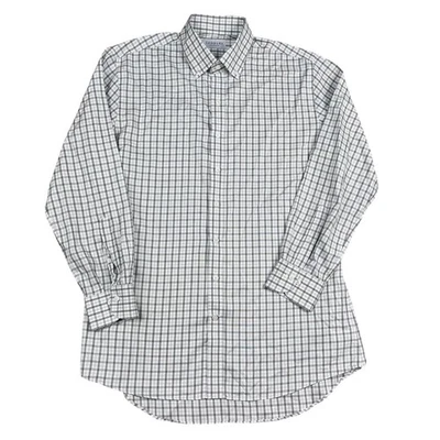Ledbury Button Down Shirt Mens Large White Grey 100% Cotton Preppy Work Foto 1 de 4
