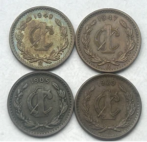 MÉXICO 4 CENTAVOS 1905, 1920, 1947, 1949 - Imagen 1 de 2