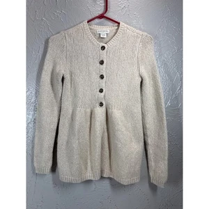 Banana Republic Beige Wool Blend Cardigan Button Up Angora Sweater Size Medium - Picture 1 of 4