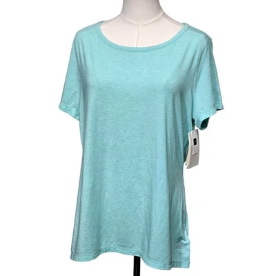 Camisa GapFit para mujer grande Aqua Breathe espalda abierta manga corta ropa deportiva entrenamiento Foto 1 de 4