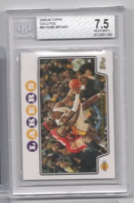 Kobe Bryant Lebron 2008-09 Topps Basketball Gold Foil Parallel SP BGS 7.5 NM+ - Image 1 of 2