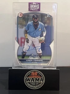 2025 Topps Archives Junior Caminero 1st Bowman Auto /90 2023 Bowman Tampa Bay - Picture 1 of 2