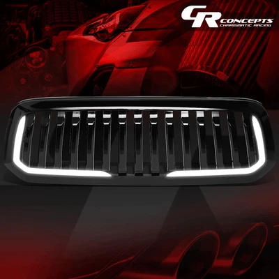 光面前垂直格栅格栅+LED DRL条纹适用于2013-2019 RAM 1500/经典 — 第 1/4 张图片