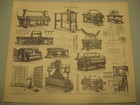 Weberei,Webstühle,Mustertafel 5 Original Tafeln von 1885-Original Lithographien