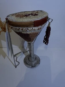 Virale Perlen Espresso Form Martini Handtasche Handtasche. Neu mit Etikett. Ideal für den Urlaub! - Bild 1 von 8