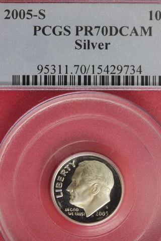 2005 S PR 70 Silver DCAM Roosevelt Dime PCGS Certified Authentic Graded OCE 1147 Cover