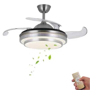 OUKANING 42 in. Silver Integrated LED Modern Ceiling Fan w/LED Light Kit+Remote - Picture 1 of 11