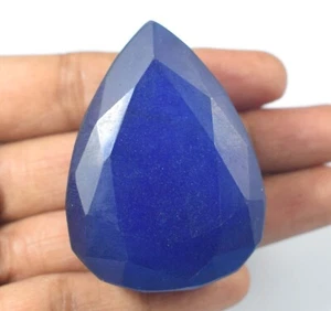 Natural Pear Cut African Big Size Blue Sapphire Certified Gemstone KH11 - Picture 1 of 14