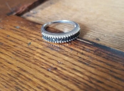 Anillo Alianza de Boda Chuck Clemency NYCII Diamante Tesoro Grueso Negro Pavé Racimo Foto 1 de 4