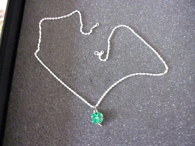 catenina in argento 925 con pendente in giada verde..........13 - Immagine 1 di 2