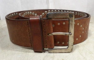 Vintage braun Leder Ralph Lauren Nieten Damen Mode Gürtel Medium - Bild 1 von 6