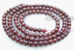 Cuentas redondas de piedras preciosas granate natural de 3-14 mm para hacer joyas collar hágalo usted mismo de 15" - Imagen 1 de 18