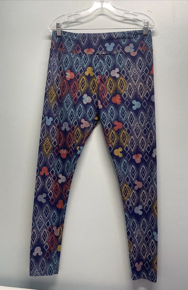 Lularoe Leggings Tall and Curvy Disney Mickey Mouse Blue Orange Yellow Diamond - Image 1 of 4