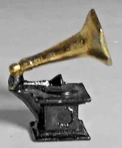 Vintage Miniature Victrola Doll House Metal Brass 1.5” Tall - Picture 1 of 3