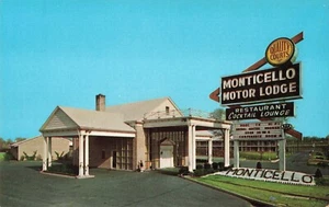 Publicidad Bellmawr Nueva Jersey, Monticello Motor Lodge Motel, postal vintage - Imagen 1 de 2