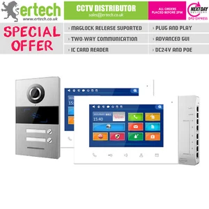2 Apartment Flat IP Video/Audio Intercom Complete Kit POE Villa Station Doorbell - Picture 1 of 1