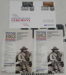 Civil War Gettysburg Vicksburg Forever First Day of Issue 2 Stamp Cachet Program - Picture 1 of 24