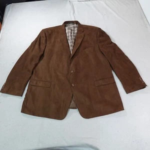 Ralph Lauren Jacket Mens 54 Brown Faux Suede Sport Coat Business Casual Office - Picture 1 of 22