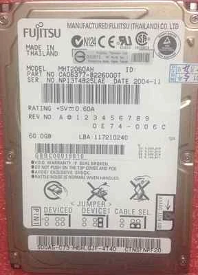 Fujitsu 60GB Internal 5400 RPM 2.5" HDD Laptop MHT2060AH Notebook IDE Hard Drive - Image 1 of 2