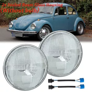 2x 7 Inch LED Headlight HI-Low Beam Projector Housing For Jeep VW Beetle Classic - Picture 1 of 11