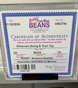 Ty Beanie Baby - Millenium C.O.A. True Blue Beans MWMT Museum Quality Style#4226 - Picture 1 of 5