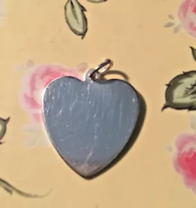 Dije de corazón delgado grabable grabado de plata esterlina 18x20 mm - Imagen 1 de 4
