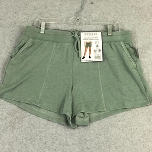 RBX Shorts Womens L Green High Rise Elastic Waist Drawstring Knit Casual NWT - Picture 1 of 12