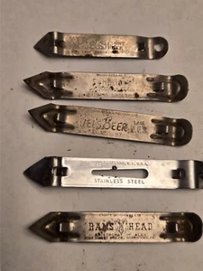 Vintage Lot of 5 Beer Advertising Bottle Openers - Piels - Schmiots - Rams Head - Picture 1 of 3