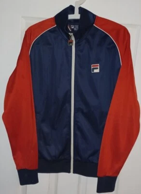 FILA WHITE LINE BORN IN ITALY CHÁNDAL TOP UK TALLA MEDIANA RETRO EN MUY BUENA CONDICIÓN Foto 1 de 4