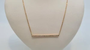 Collier barette en Or jaune 18 carats sertie de diamants naturels Poids: 2.89g - Picture 1 of 5