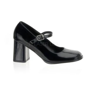 Funtasma Gogo-50 Negro Patente Estilo Retro Mary Jane Bomba Tacón Bloque EN STOCK - Imagen 1 de 1