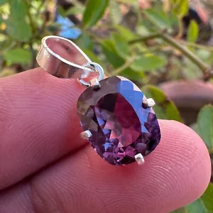 Certified 10.80 CT Natural Alexandrite Color-Change In Solid 925 Silver Pendant - Picture 1 of 7