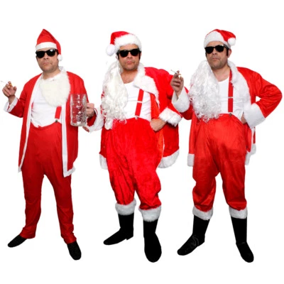 ILOVEFANCYDRESS ADULTS NAUGHTY SANTA COSTUME BAD SLEAZY FATHER CHRISTMAS FUNNY FANCY DRESS LOT