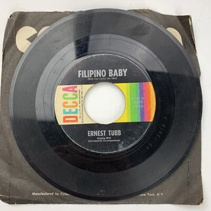 Ernest Tubb Filipino Baby / Drivin Nails In My Coffin 45 RPM Record Vinyl - Picture 1 of 2