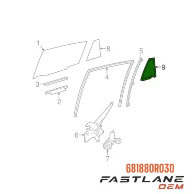 Toyota RAV4 2013-2018 ventilación ventana derecha resistente al clima nuevo OEM 681880R030 Foto 1 de 4
