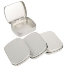 4pcs Mini Rectangular Hinged Tinplate Containers for Jewelry and Candy Storage
