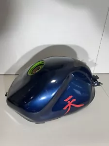 2003 2004 KAWASAKI NINJA ZX6R ZX 636 GAS TANK FUEL CELL PETROL RESERVOIR BLUE - Picture 1 of 21