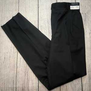 NUOVO Joseph Feiss Gold pantaloni eleganti uomo taglia 36” vita nero lana plissettato davanti - Foto 1 di 8