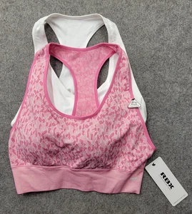 Reggiseno sportivo donna RBX taglia XL confezione da 2 rosa e bianco nuovo con etichetta - Foto 1 di 6